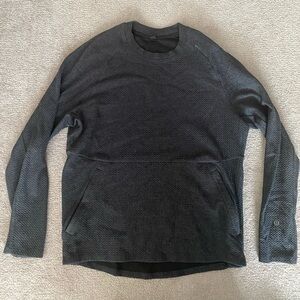 Mens lululemon At ease waffle crewneck heathered black size Medium
